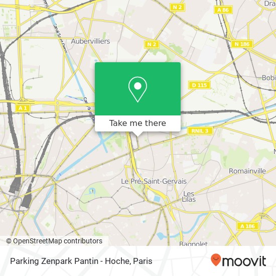Parking Zenpark Pantin - Hoche map