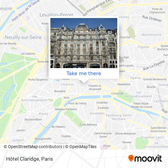 Hôtel Claridge map