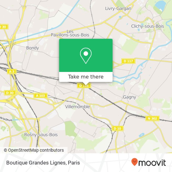 Boutique Grandes Lignes map