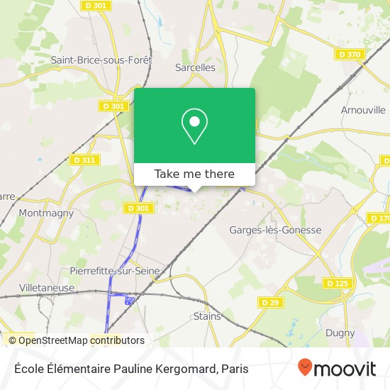 Mapa École Élémentaire Pauline Kergomard