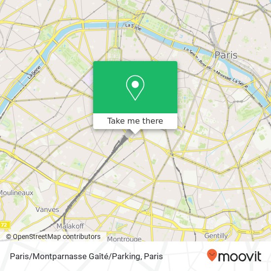 Mapa Paris / Montparnasse Gaîté / Parking