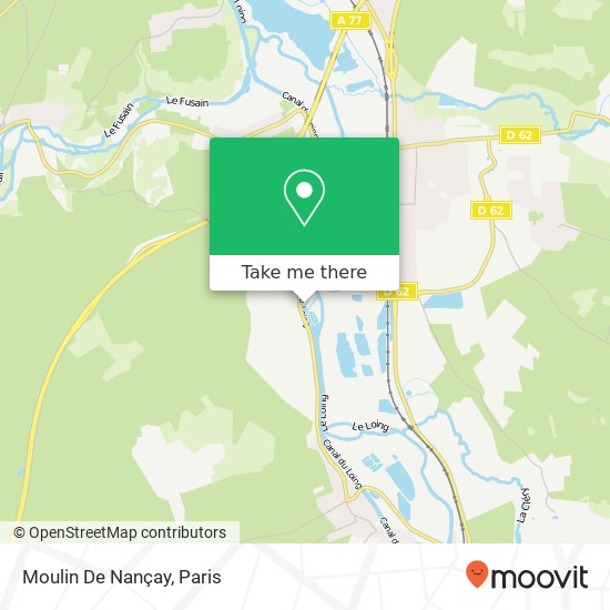 Mapa Moulin De Nançay