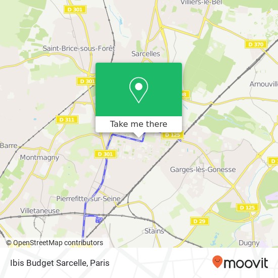 Mapa Ibis Budget Sarcelle