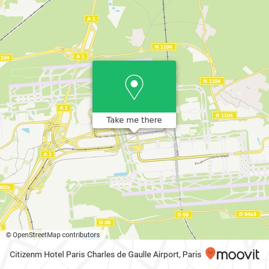 Mapa Citizenm Hotel Paris Charles de Gaulle Airport