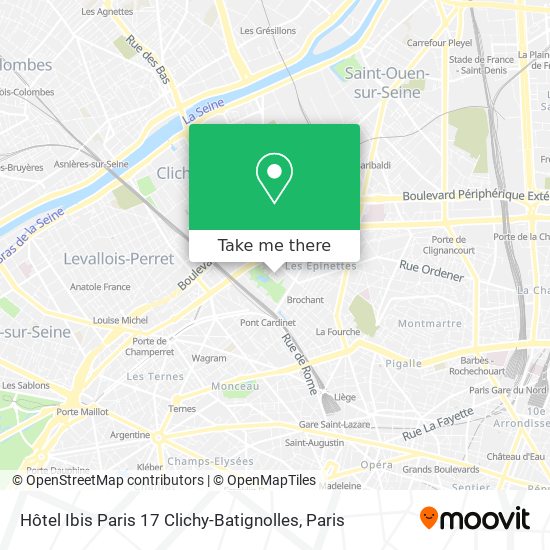 Mapa Hôtel Ibis Paris 17 Clichy-Batignolles