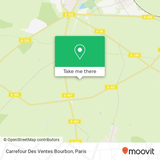 Carrefour Des Ventes Bourbon map