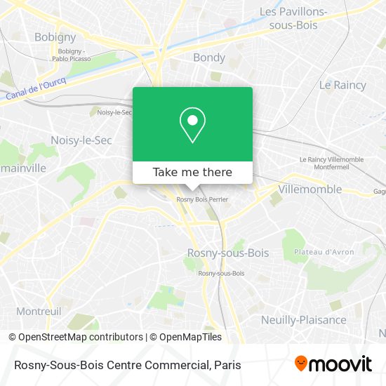 Rosny-Sous-Bois Centre Commercial map