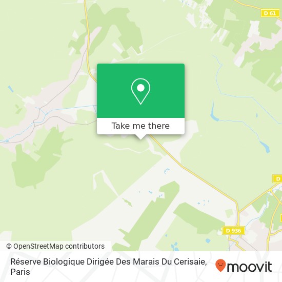 Mapa Réserve Biologique Dirigée Des Marais Du Cerisaie
