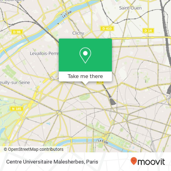 Mapa Centre Universitaire Malesherbes