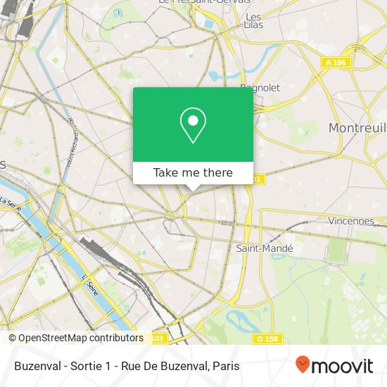 Mapa Buzenval - Sortie 1 - Rue De Buzenval