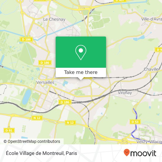 Mapa École Village de Montreuil