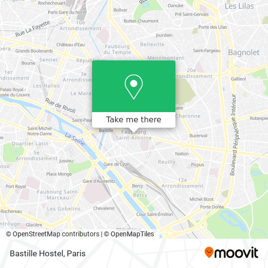 Mapa Bastille Hostel