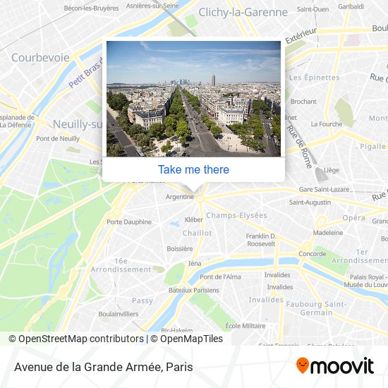 Mapa Avenue de la Grande Armée