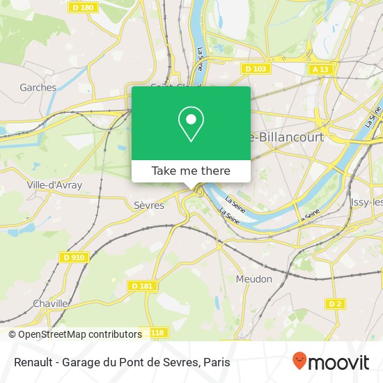 Renault - Garage du Pont de Sevres map
