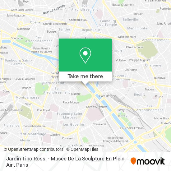 Mapa Jardin Tino Rossi - Musée De La Sculpture En Plein Air