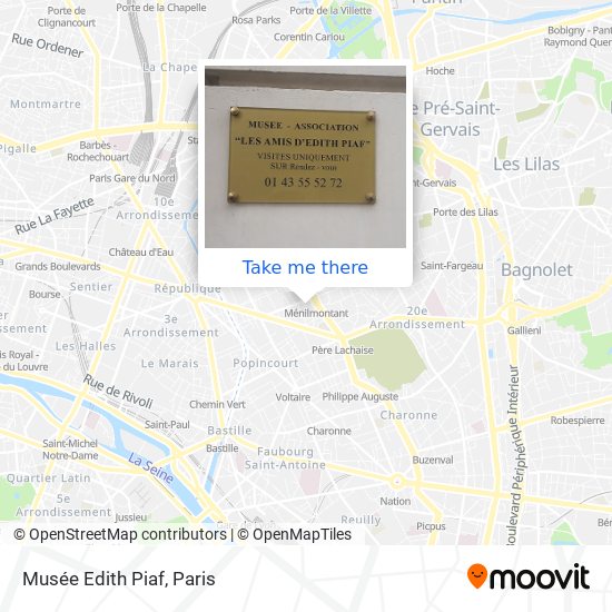 Musée Edith Piaf map