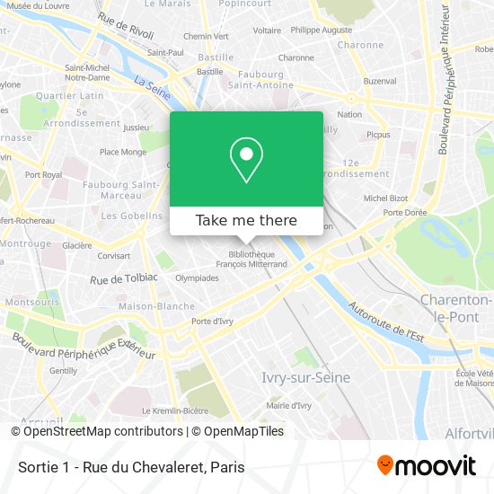 Sortie 1 - Rue du Chevaleret map