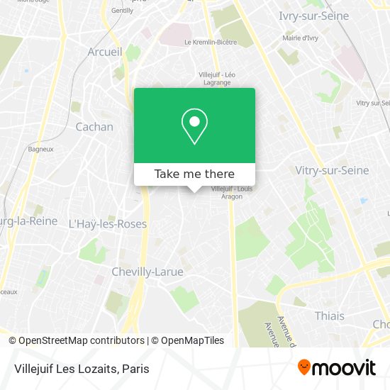 Villejuif Les Lozaits map
