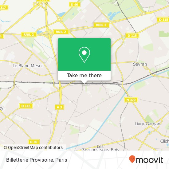 Billetterie Provisoire map