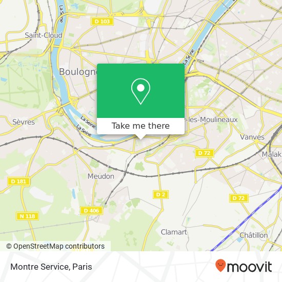 Montre Service map