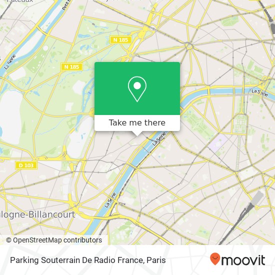 Parking Souterrain De Radio France map