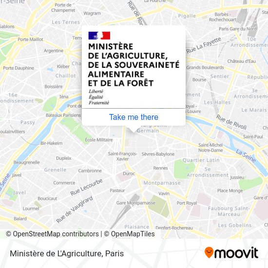 Ministère de L'Agriculture map