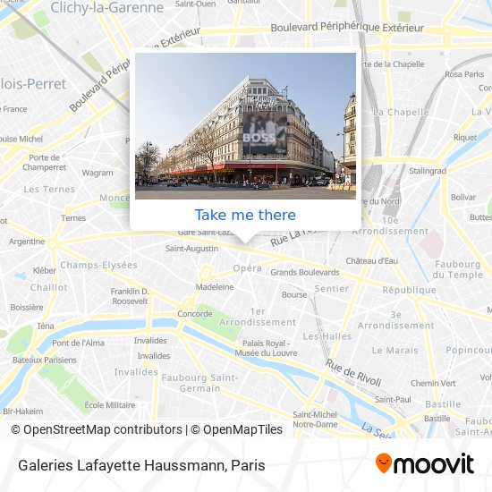 The Galeries Lafayette map - Map of The Galeries Lafayette (France)