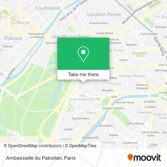Ambassade du Pakistan map