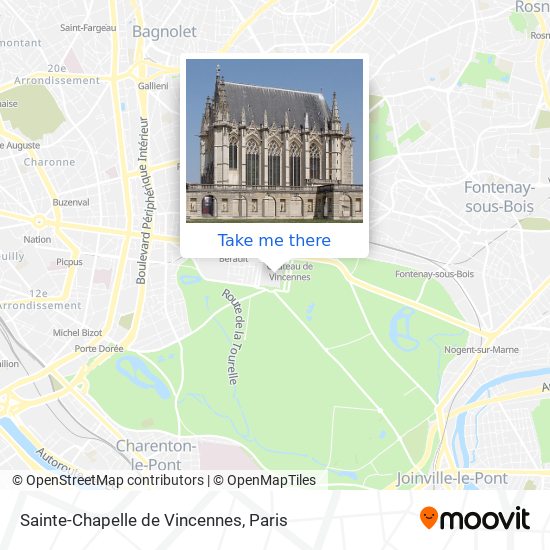 How to get to Sainte-Chapelle de Vincennes in Paris by Metro, Bus or Light  Rail?