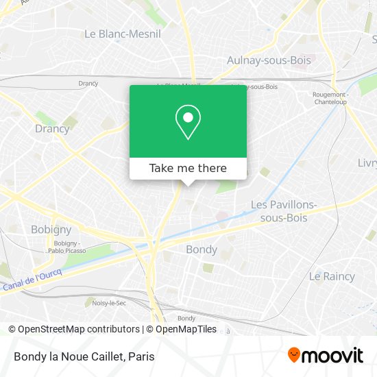Bondy la Noue Caillet map