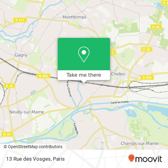 Mapa 13 Rue des Vosges