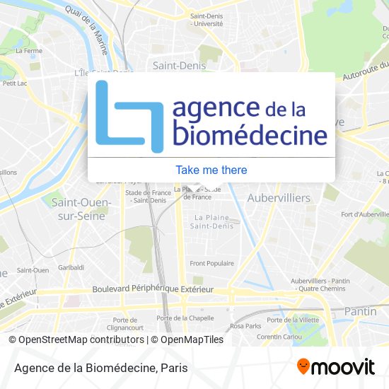 Agence de la Biomédecine map