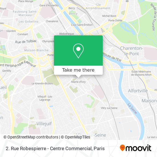 Mapa 2. Rue Robespierre - Centre Commercial