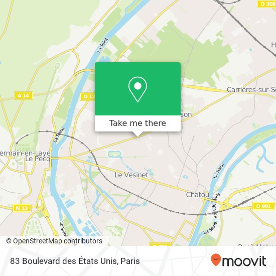 Mapa 83 Boulevard des États Unis