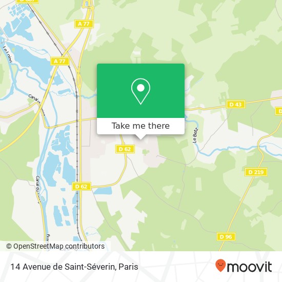 Mapa 14 Avenue de Saint-Séverin