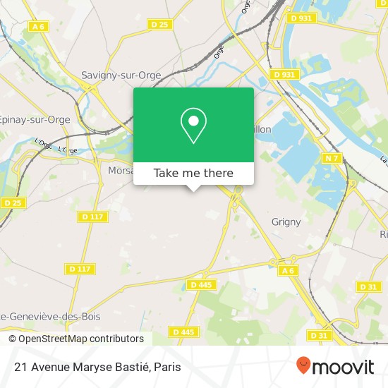 Mapa 21 Avenue Maryse Bastié