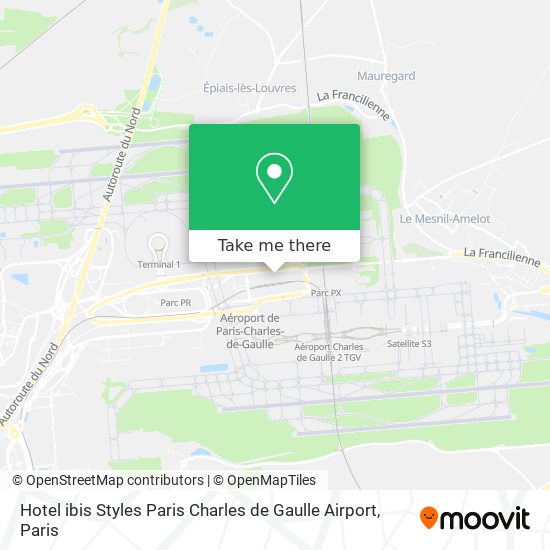 Mapa Hotel ibis Styles Paris Charles de Gaulle Airport