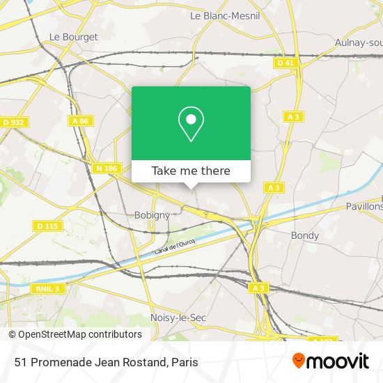 Mapa 51 Promenade Jean Rostand