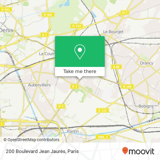 Mapa 200 Boulevard Jean Jaurès