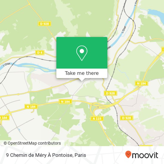 9 Chemin de Méry À Pontoise map