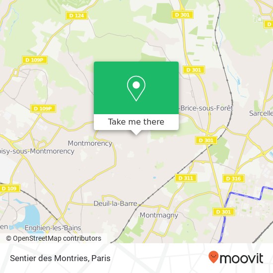 Sentier des Montries map