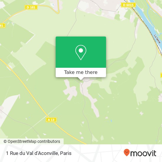 Mapa 1 Rue du Val d'Aconville