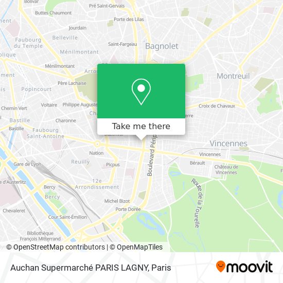 Mapa Auchan Supermarché PARIS LAGNY