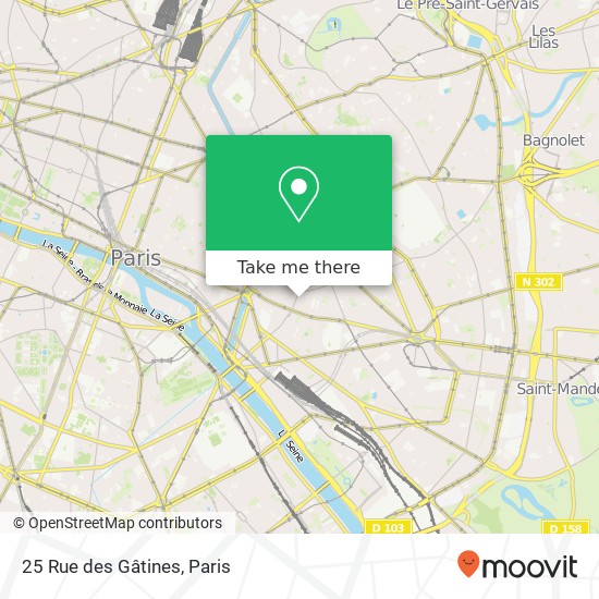 Mapa 25 Rue des Gâtines