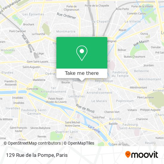 129 Rue de la Pompe map
