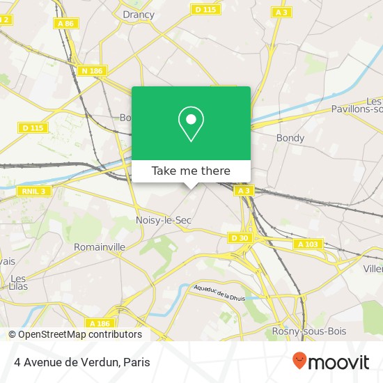 Mapa 4 Avenue de Verdun