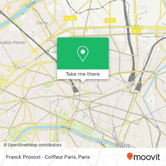 Mapa Franck Provost - Coiffeur Paris