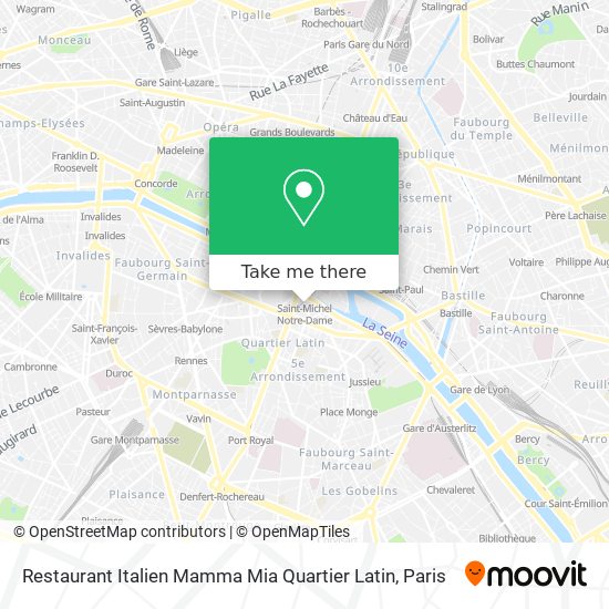Restaurant Italien Mamma Mia Quartier Latin map