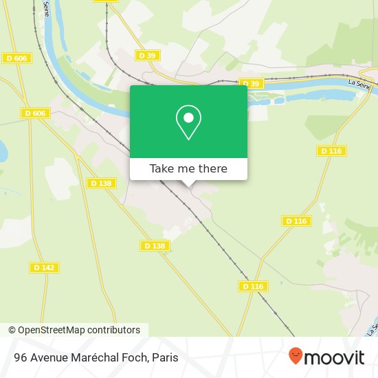 Mapa 96 Avenue Maréchal Foch