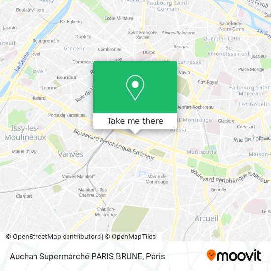 Mapa Auchan Supermarché PARIS BRUNE